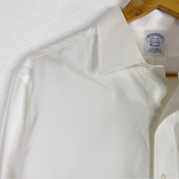Brooks Brothers Classic White Supima Cotton Button Front Shirt - Picture 3 of 8